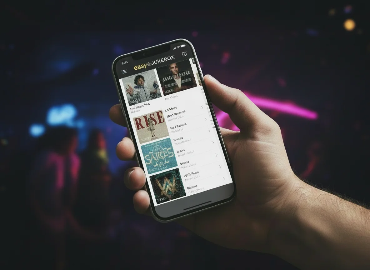 Hosté vybírají hudbu přes mobilní aplikaci easyJukebox